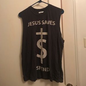 UNIF JESUS SAVES I SPEND TANK