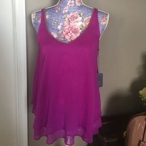 NWT Fuschia Flowy Top By Jennifer Lopez