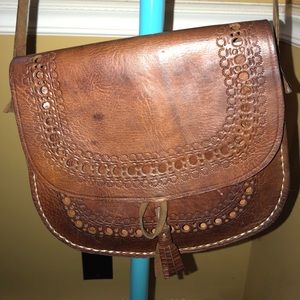 Gorgeous Spanish leather saddle bag purse