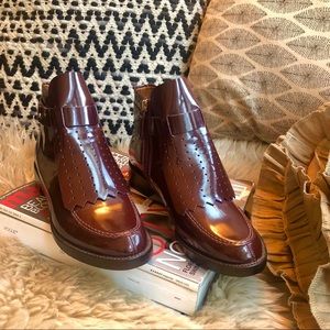 NWOT Burgundy Tory Burch Ankle Boots