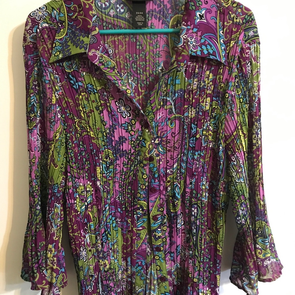 Lane Bryant Accordion Pleated Blouse