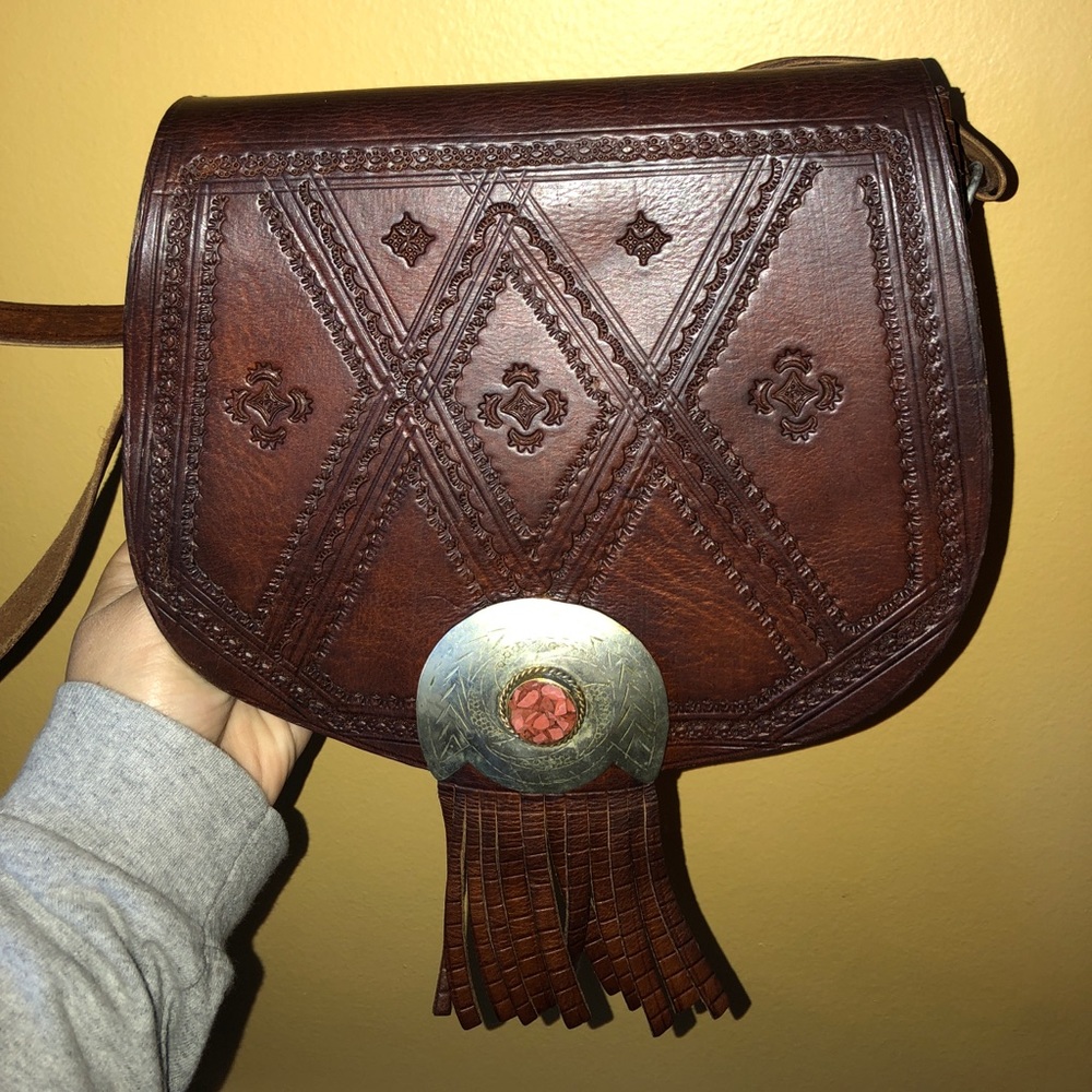 Gorgeous Spanish leather saddle bag purse