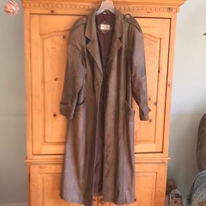 Chocolate Brown long leather trench type coat