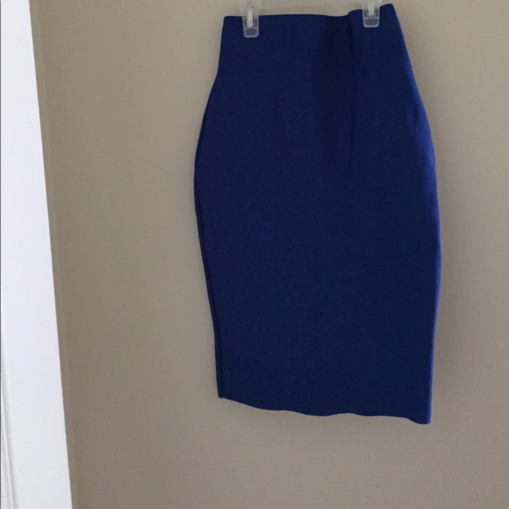Blue Bodycon Midi Skirt