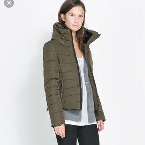 Zara Short Anorak Olive Size Small