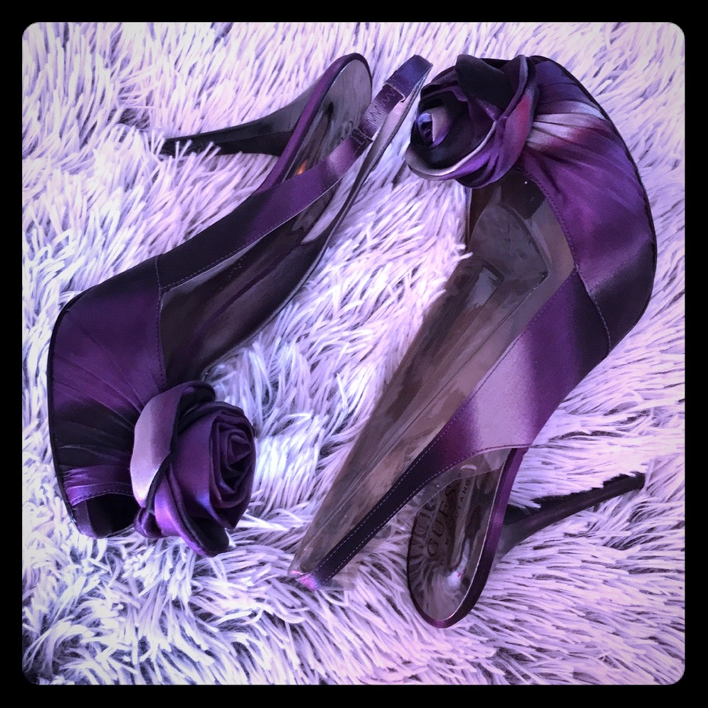 Tri-tone Satin Rosette evening shoes