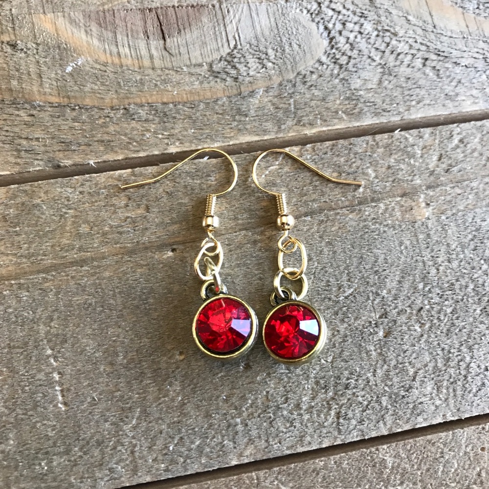 3 for $25 Handmade Red & Gold Earrings - Picture 1 of 1
