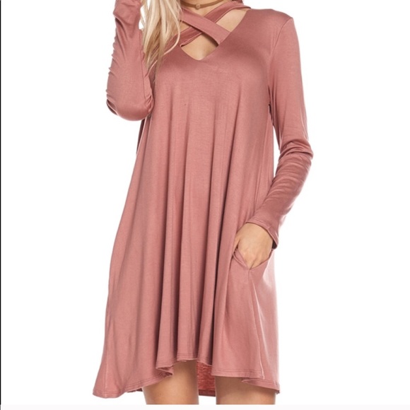 Long Sleeve Shift Dress - Picture 3 of 3