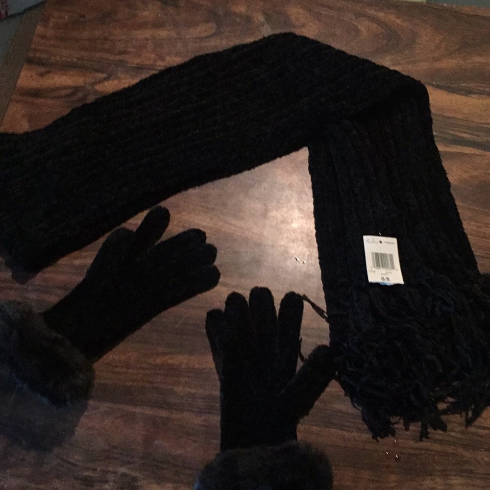 Scarf and gloves.