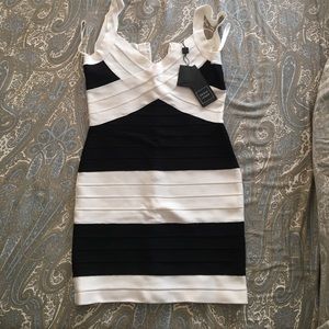 Herve Leger black and white Bandage dress
