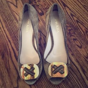 Prada open toe pumps