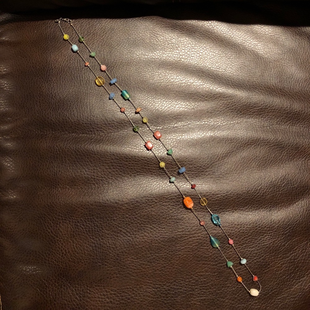Long Gemstone Necklace.