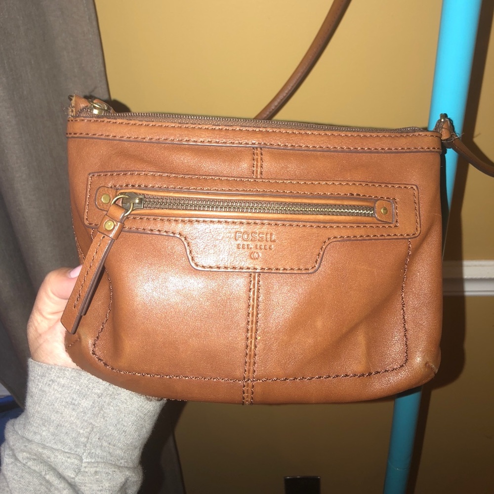 Cognac Fossil Crossbody/Shoulder Bag