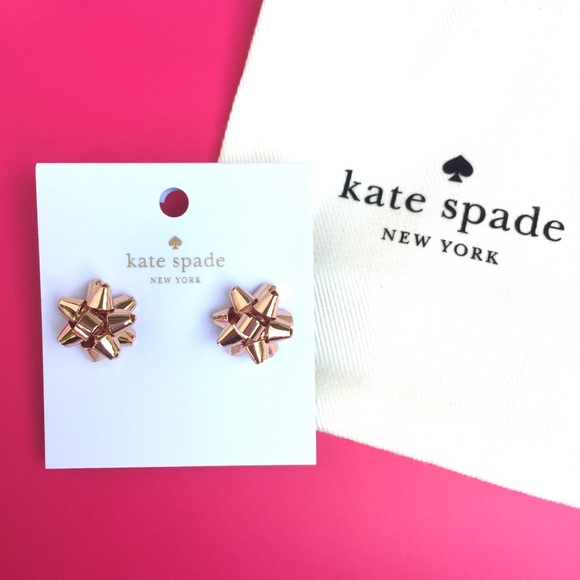 🆕ROSE GOLD 🎀 KATE SPADE 🎁 Bow Bourgeois Earrings - Picture 5 of 7