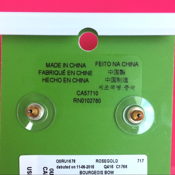 🆕ROSE GOLD 🎀 KATE SPADE 🎁 Bow Bourgeois Earrings - Picture 4 of 7