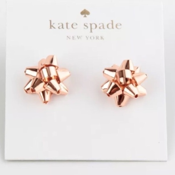 🆕ROSE GOLD 🎀 KATE SPADE 🎁 Bow Bourgeois Earrings - Picture 7 of 7