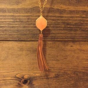 Reversible leather tassel necklace!