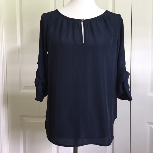 Small Michael Kors Navy Blouse - Picture 1 of 3
