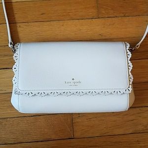 Kate Spade white leather handbag (style: greer)