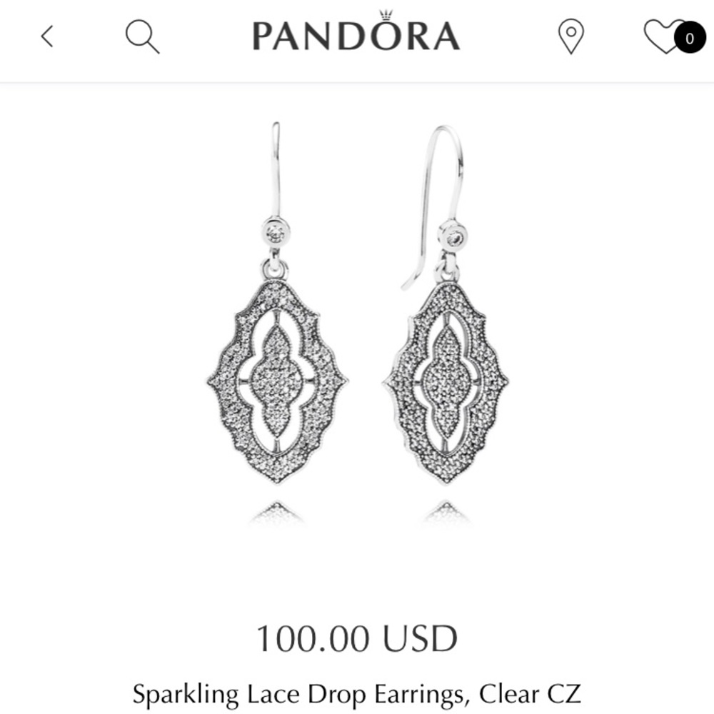 Pandora Sparkling Lace Drop Earrings