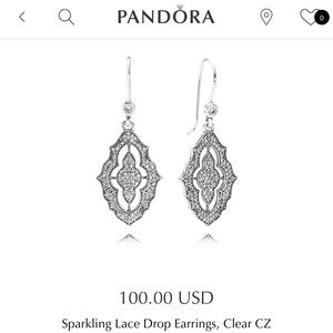 Pandora Sparkling Lace Drop Earrings