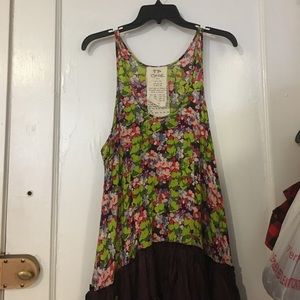 Free People FP ONE sleeveless floral ruffle dress