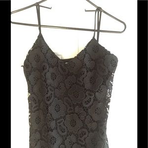 Elegant, Black, Floor Length Lace Dress, Size 2