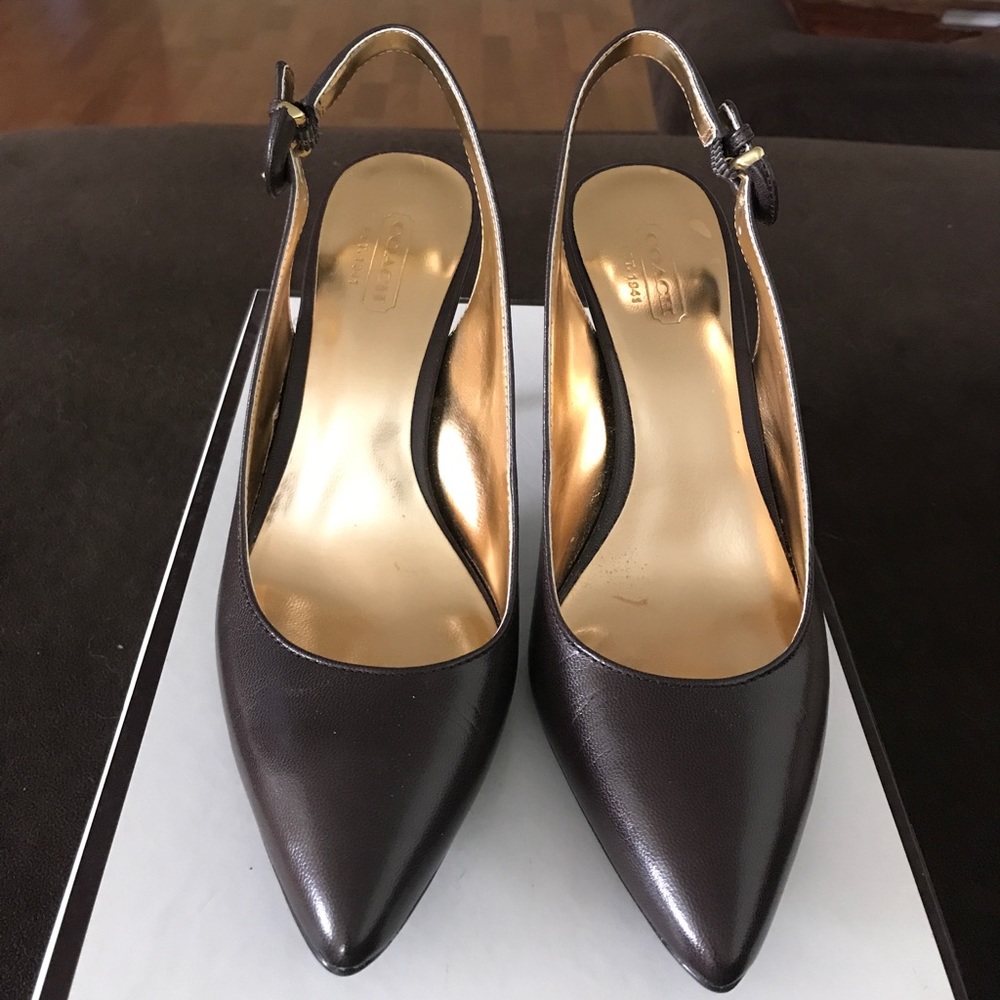Coach Angela dress Leather sling back
