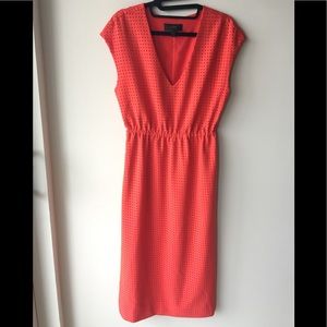 J. Crew diamond eyelet orange dress