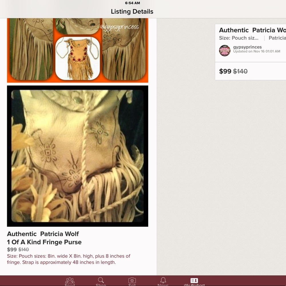 ❤️Authentic Patricia Wolfe crossbody pouch bag