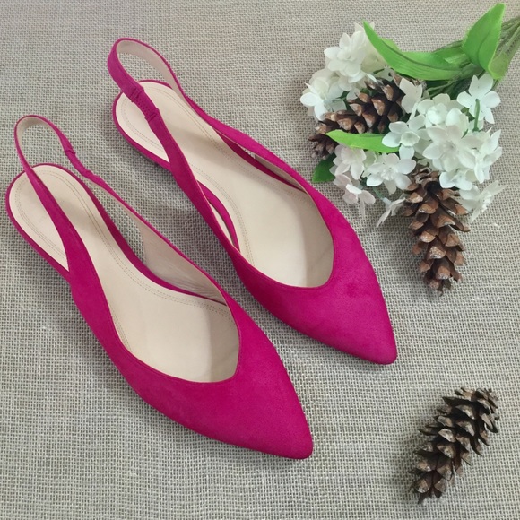 pink suede slingbacks
