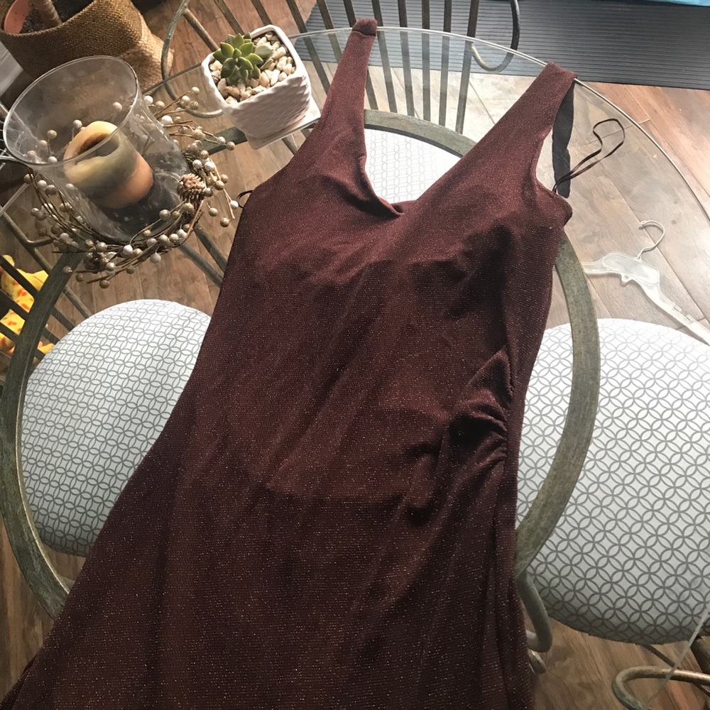 H&M high low brown dress. Size 14