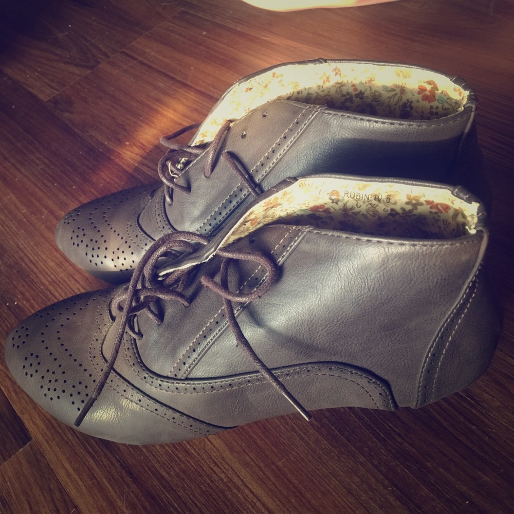 Papaya oxford boots booties