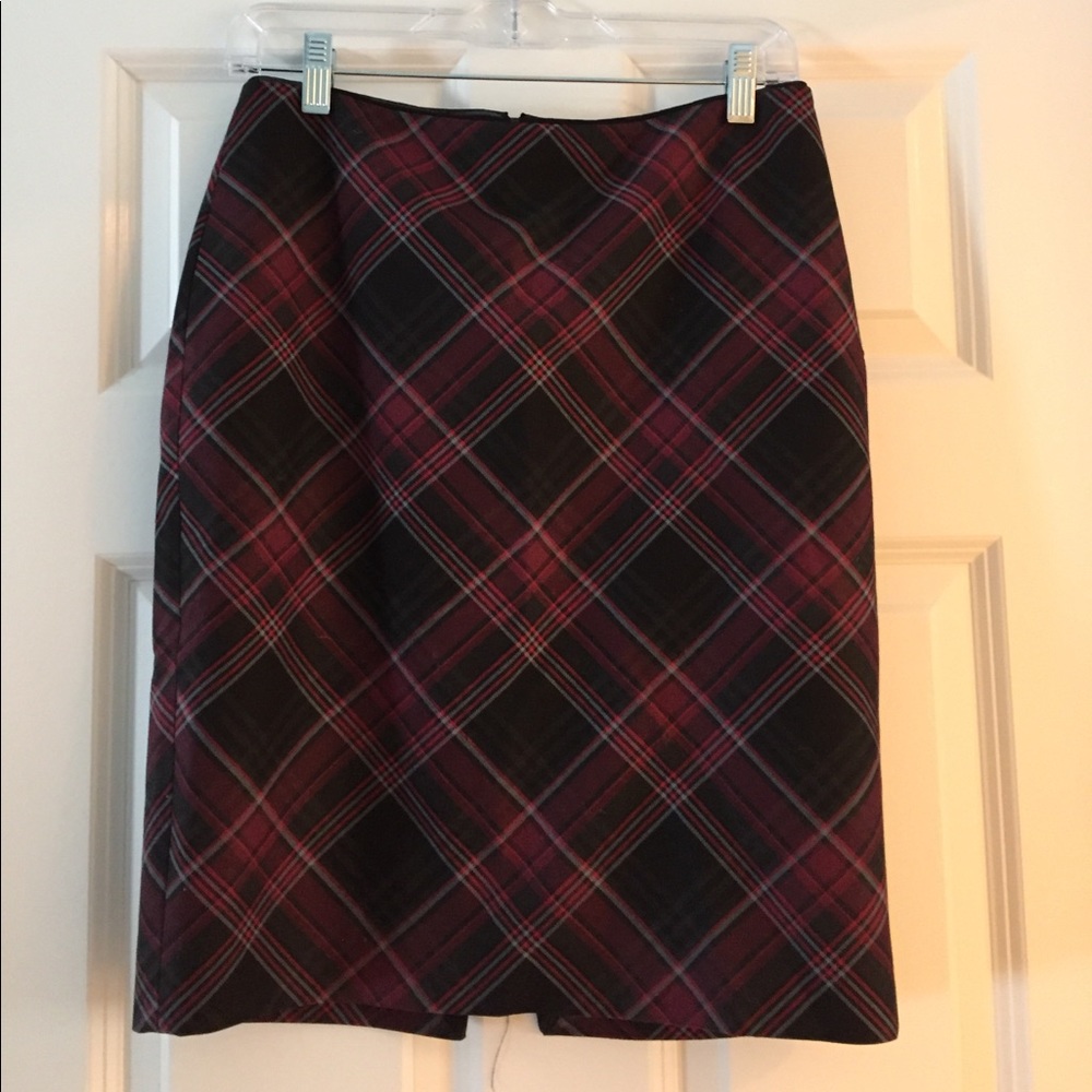 Plaid skirt.