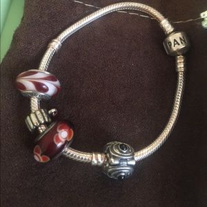 Classic Pandora Bracelet with 4 charms