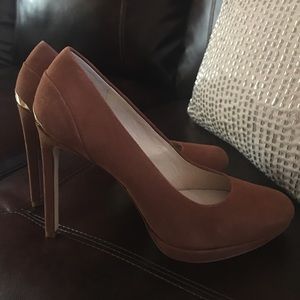 Brown high heel shoes