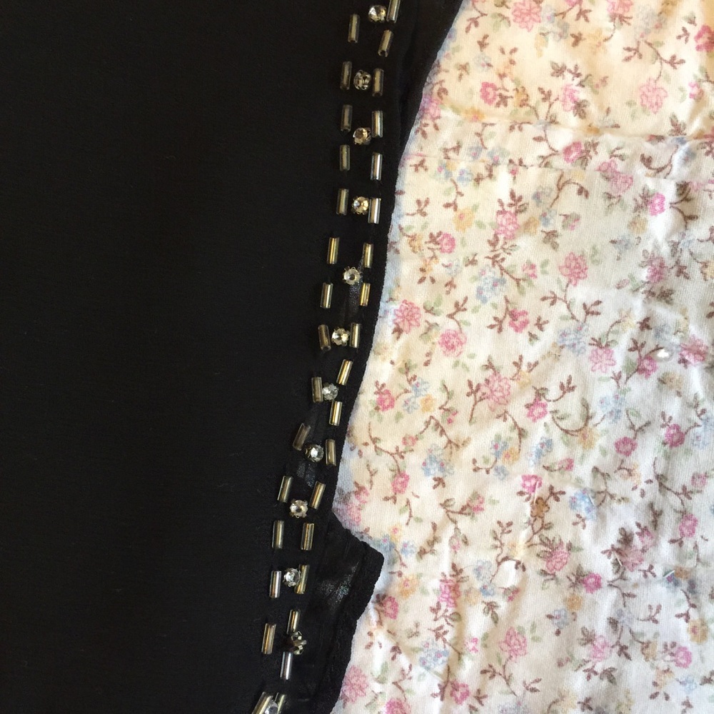 FEATURED -Beaded faux wrap tulip bottom top - Picture 7 of 8
