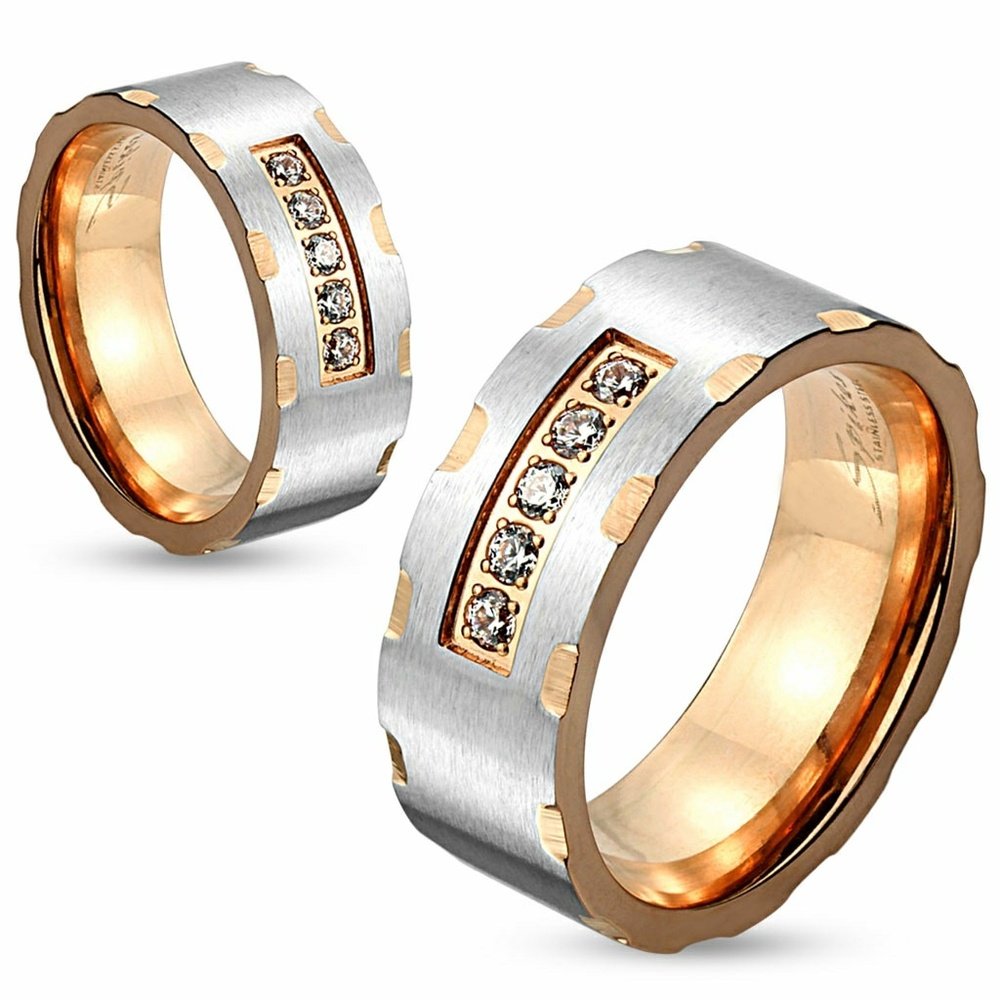 Set of Two-Toned Matching Couple's Rings