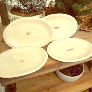 Set of 4 Rae Dunn Christmas Collection Plates