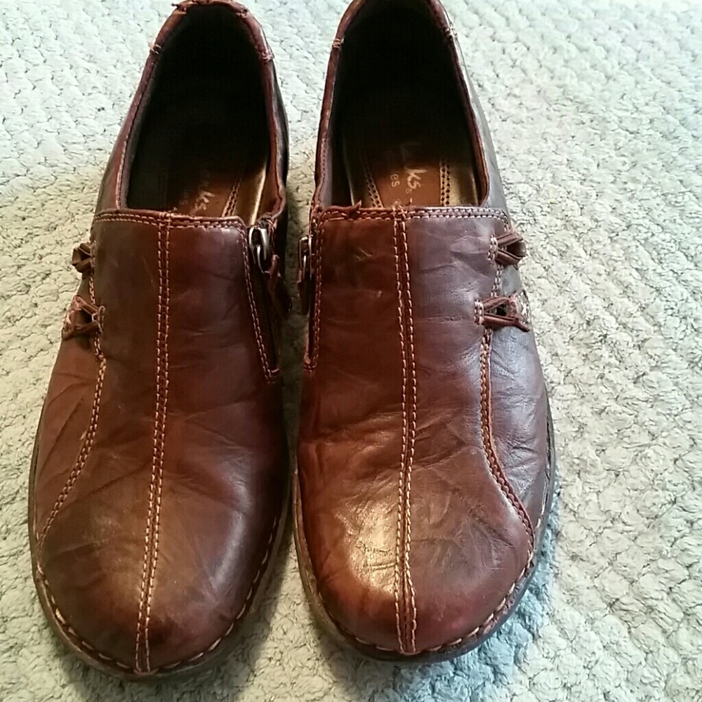 Clarks Distressed Leather Shoes