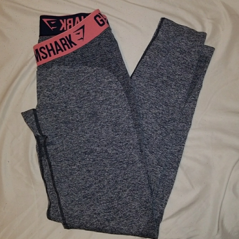 Gymshark Flex Leggings Charcoal Marl/Peach Pink