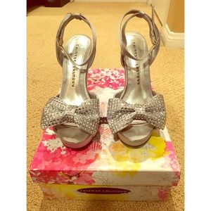 Chinese Laundry Satin Peep Toe Wedges