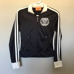 Juicy Couture B & W Track Jacket Striped sleeves