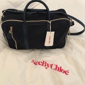 NWT 🏷 See By Chloe Porte Main Midnight Nougat Bag