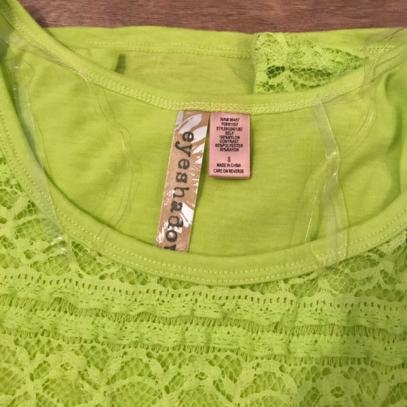 Lime Green Lace T-Shirt - Picture 3 of 5