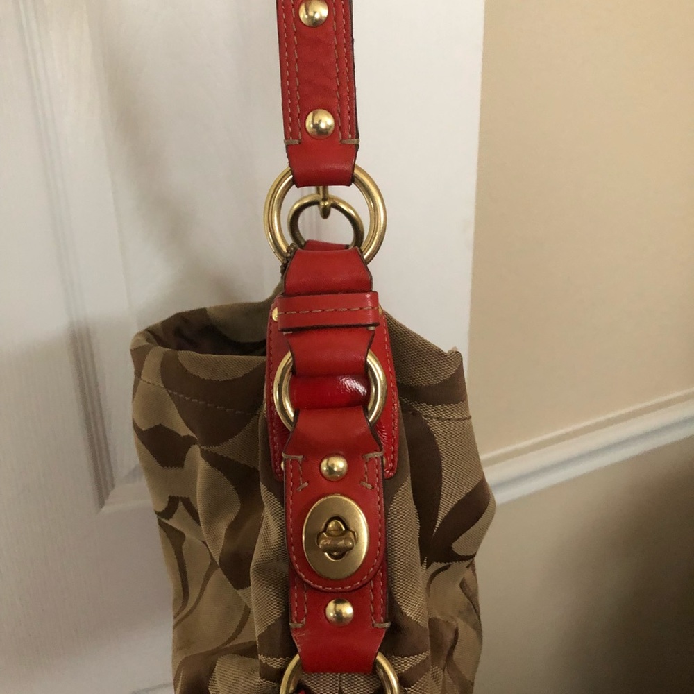 Red duffle bag