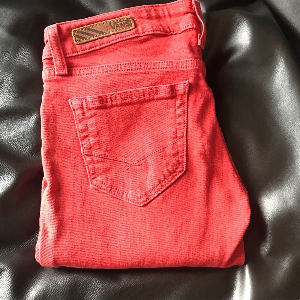 VANS // Skinny Jeans, Red, Size 5