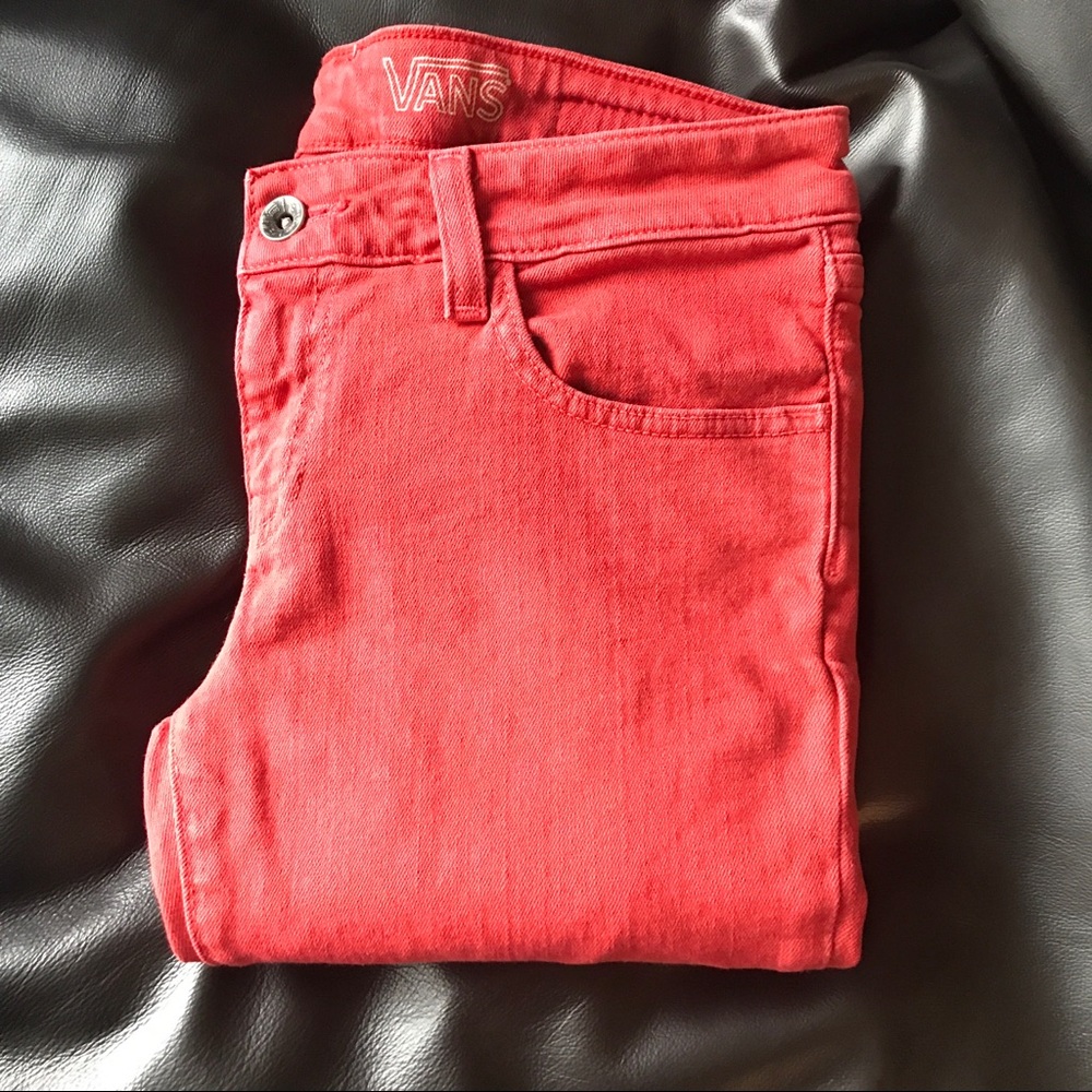 VANS // Skinny Jeans, Red, Size 5 - Picture 2 of 7