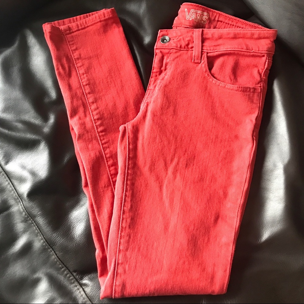 VANS // Skinny Jeans, Red, Size 5 - Picture 4 of 7