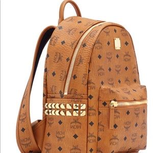 MCM Small Stark Backpack In Side, Studded Visetos